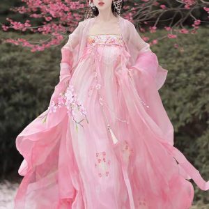 women's hanfu chest length embroidered long sleeved top